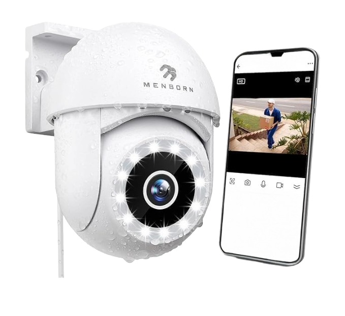 Menborn G12 Kamera zewnętrzna 2K 4MP 2,4G IP66 Ptz obrotowa 360 stopni