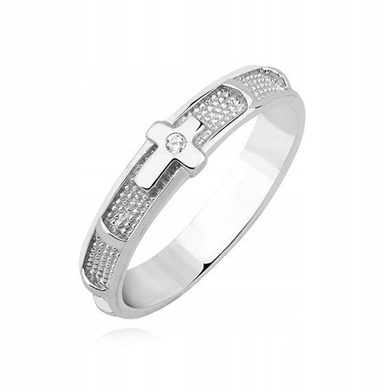 Prsten růženec stříbro 925 zirkon velikost 14