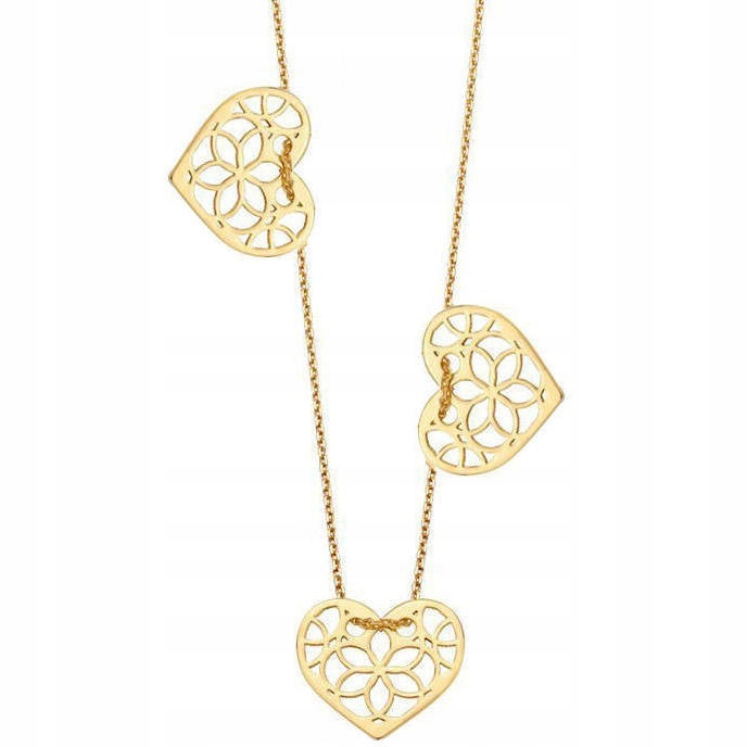 

Złoty naszyjnik 333 Celebrytka Ażurowe Serce