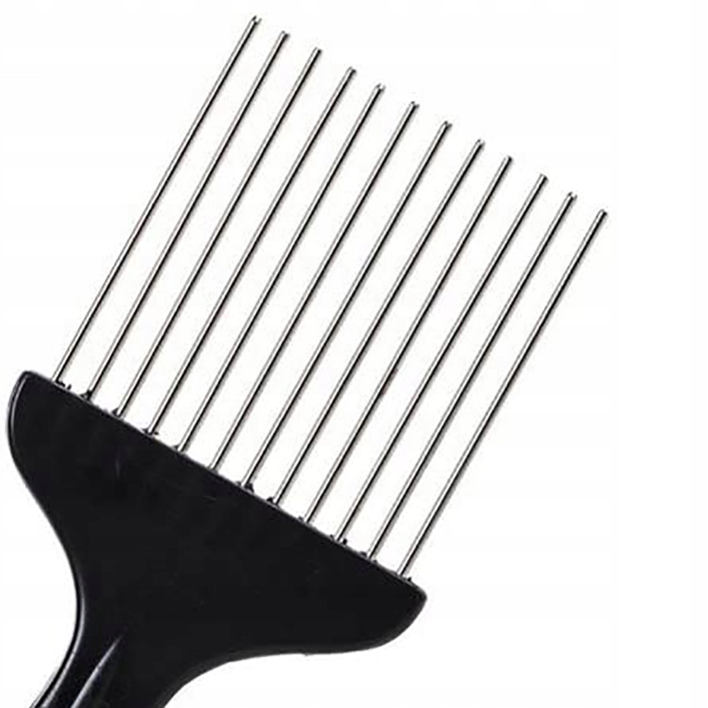 'AFRO PICK COMB FOR CURLY HAIR METAL WIDE TOOTH Materiał włosia tworzywo sztuczne
