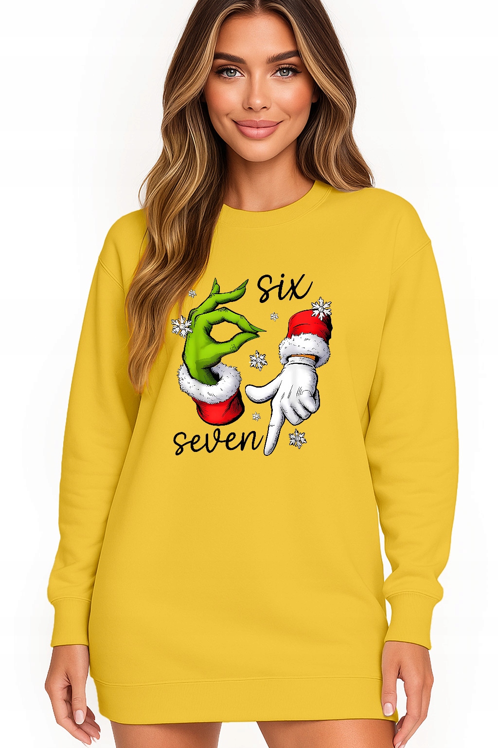 Mikina Dámská Vánoční Oversize Šaty Six Seven 67 Grinch Dárek XXL