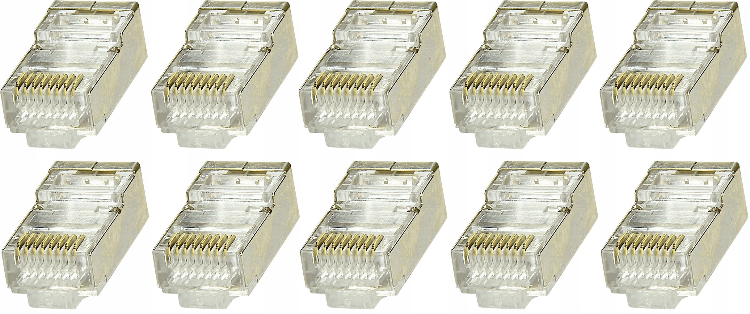 10x Wtyk Złącze Końcówka RJ45 Przelotowy RJ kat 5e na Kabel LAN STP FTP UTP Kod producenta P88-5F/10