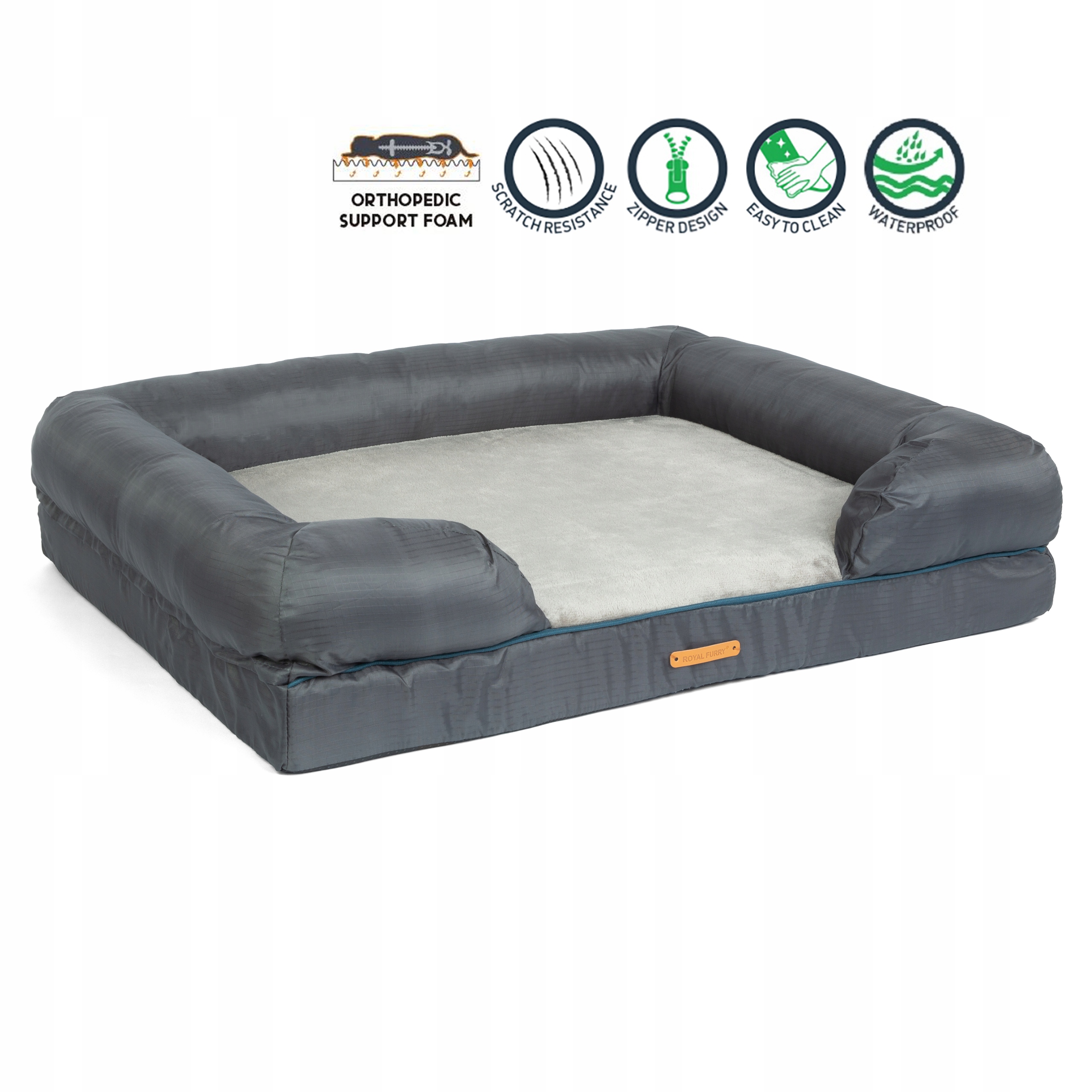 Legowisko ortopedyczne dla psa kanapa posłanie M Royal Furry 92 x 72cm Duże