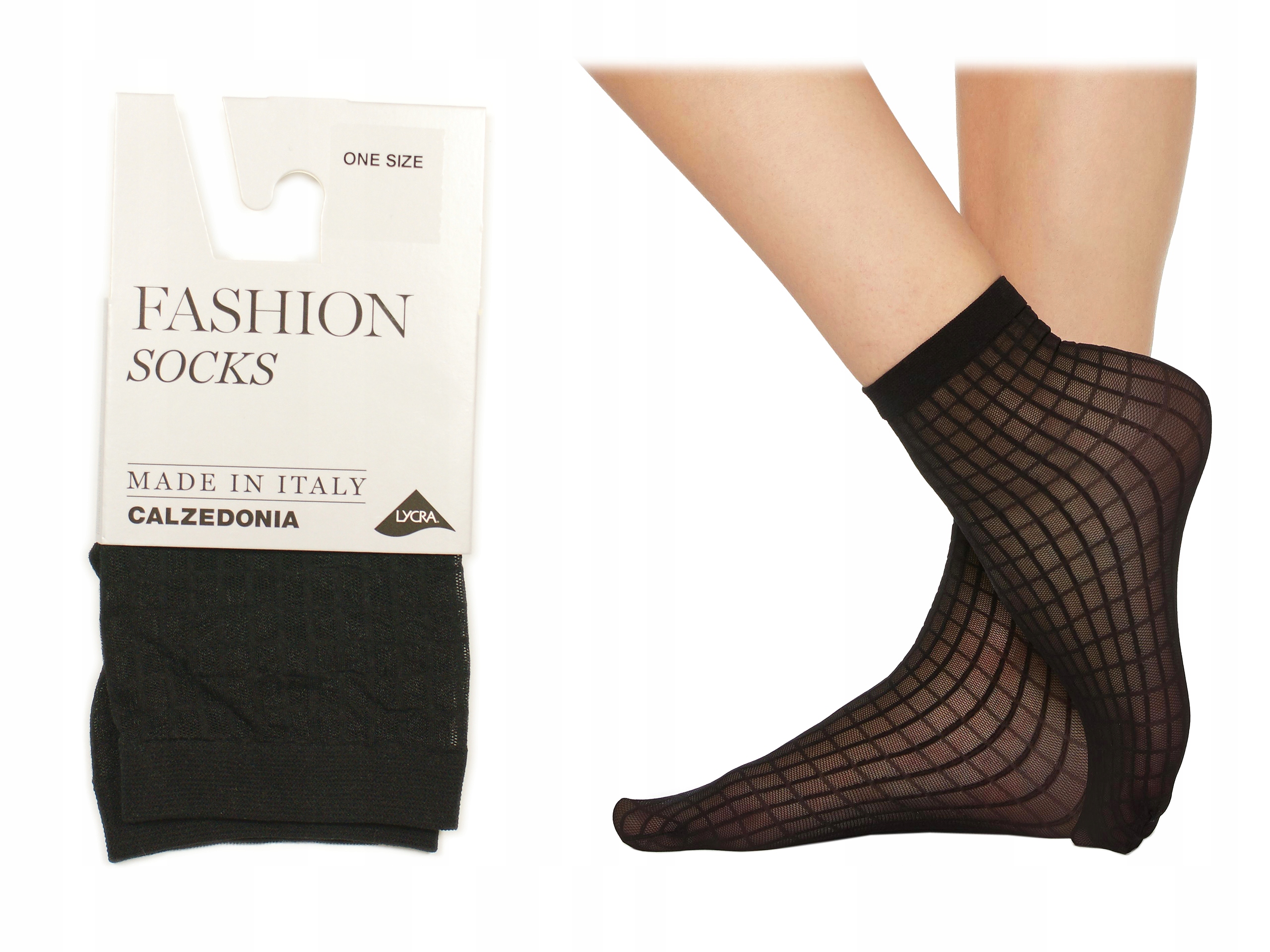 

Calzedonia skarpetki czarne krateczka