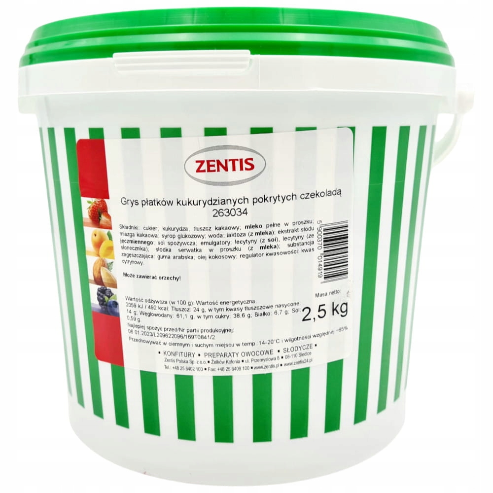 Płatki kukurydziane pokryte czekoladą mieszanka Zentis Posypka 2,5kg