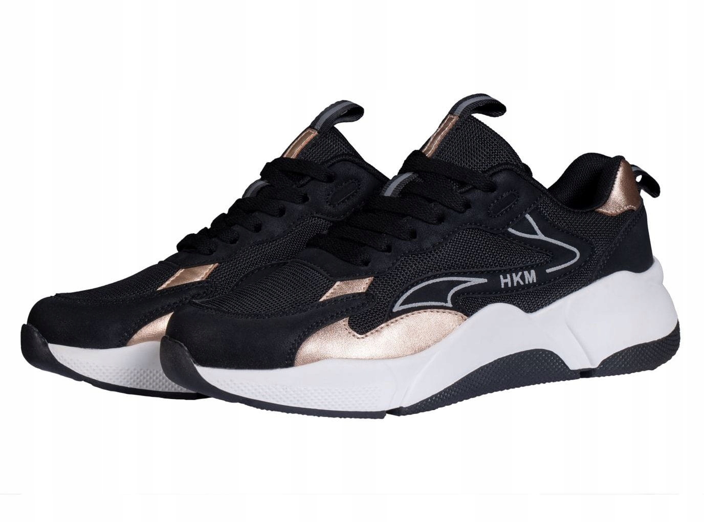 HKM Buty Sneaker GLAMOUR Rosegold czarne [R: 42]