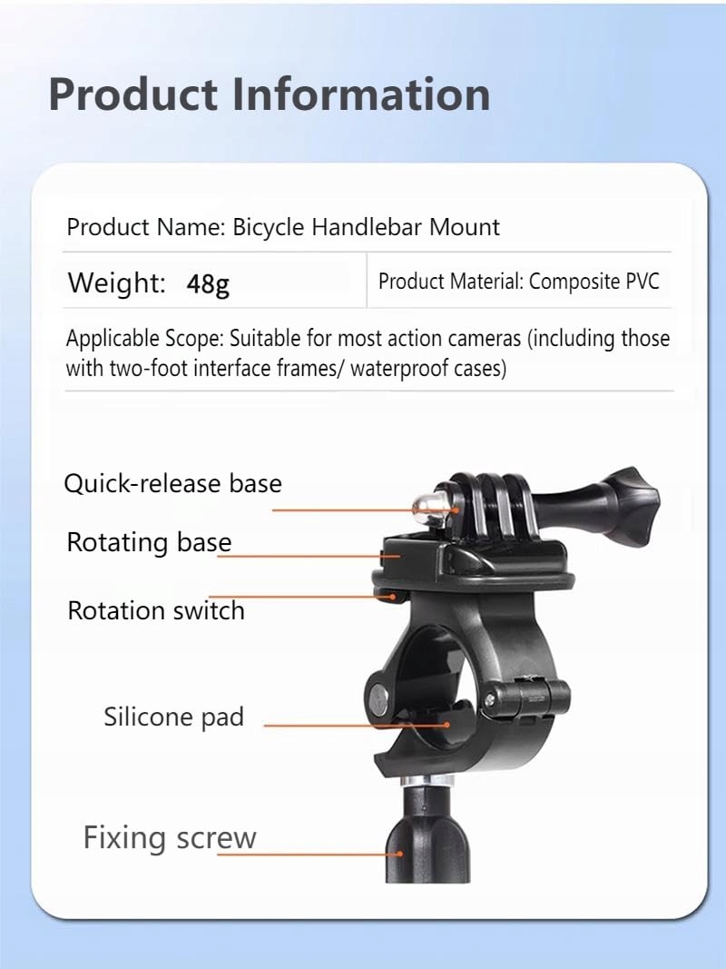 Uchwyt Rowerowy Do Kamer Insta360 DJI Osmo 360 Stopni Lokyoyo — miniatura 8