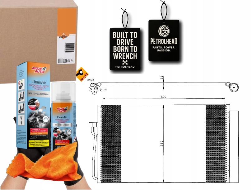 Kondenzátor Klimatizace Bmw E60 5 7 02- Nrf #Petrolhead Pro+ Kit9