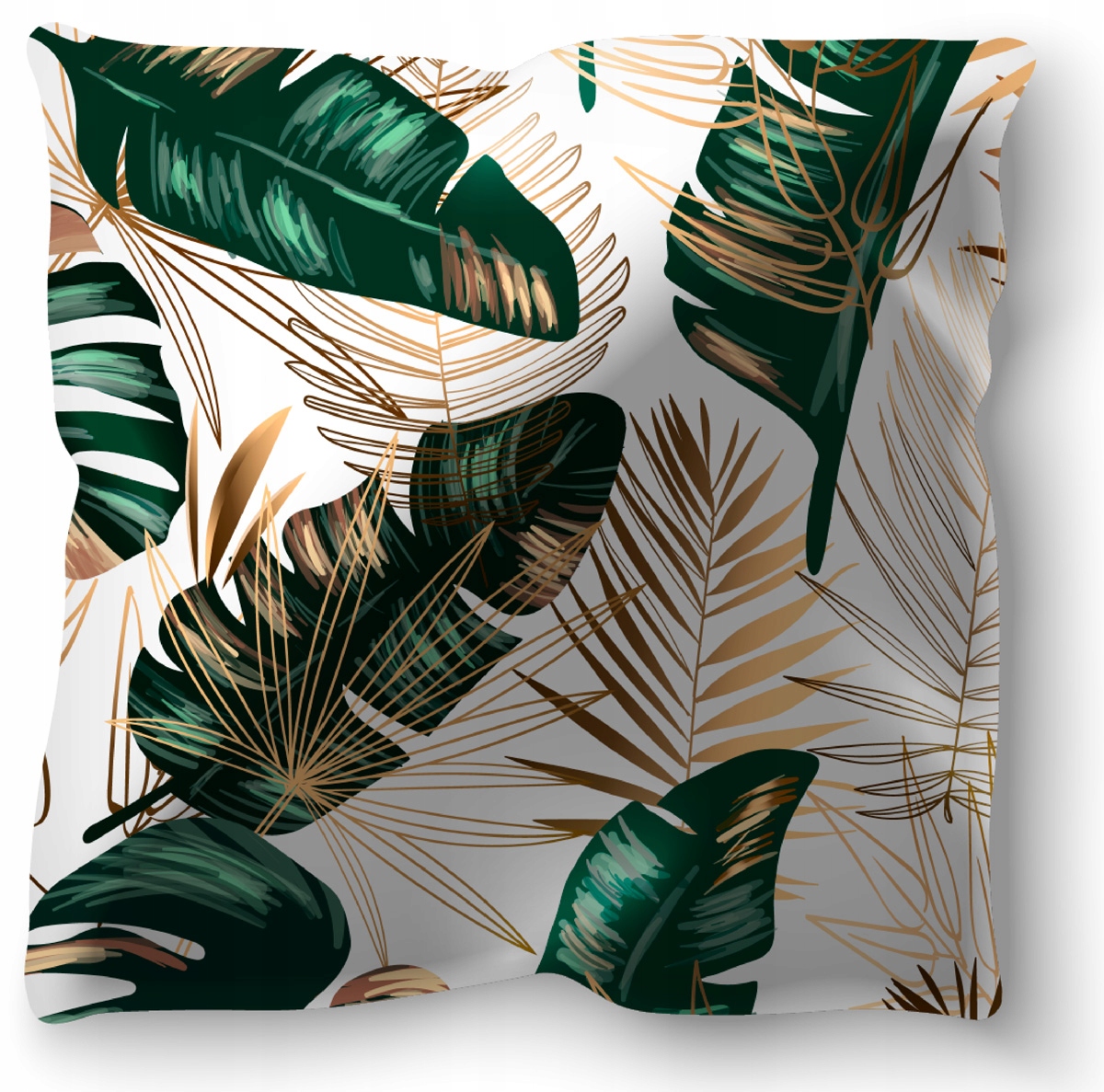 POSZEWKA DEKORACYJNA BIAŁE LIŚCIE 40X40 CM