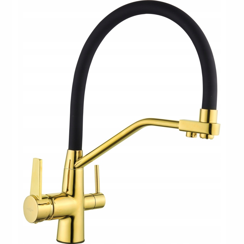 Mexen Duo kuchyňská baterie, Zlatá/Černá