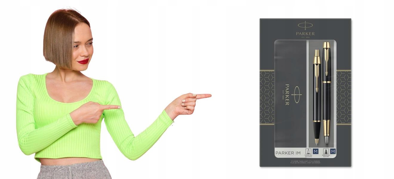 Zestaw Parker IM Black Gt Długopis+Pióro wieczne