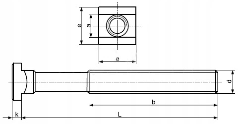 Śruba do rowków teowych RLBN - M12 - 14MM - 63MM Kod producenta RLBN1214063