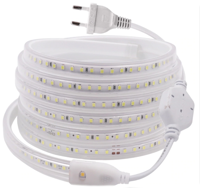 

2835 Zestaw taśma 100 LED/m 2m zimna 230V IP67