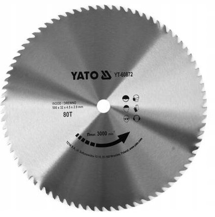 Yato Kotúč Na Drevo Bez Vidlice 500X80TX32MM YT-60872