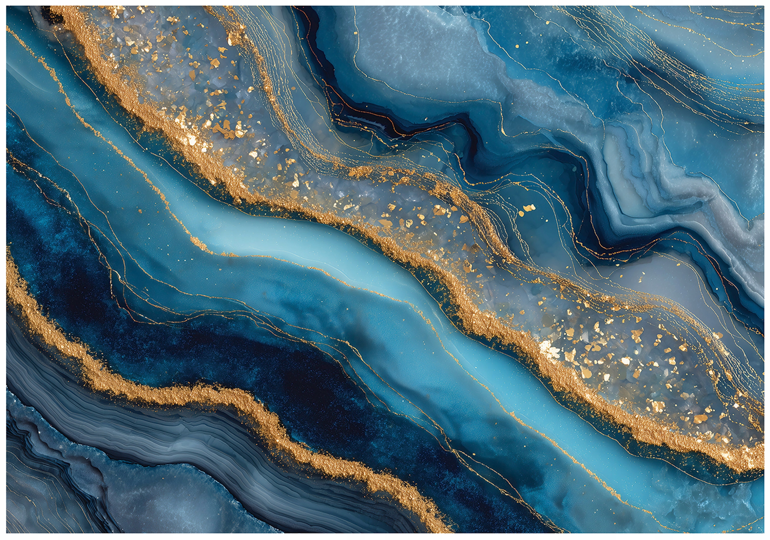 Fototapeta Mramor Modrá Zlatá Spálňa Obývacia Izba Tapeta Flizelina 350x250