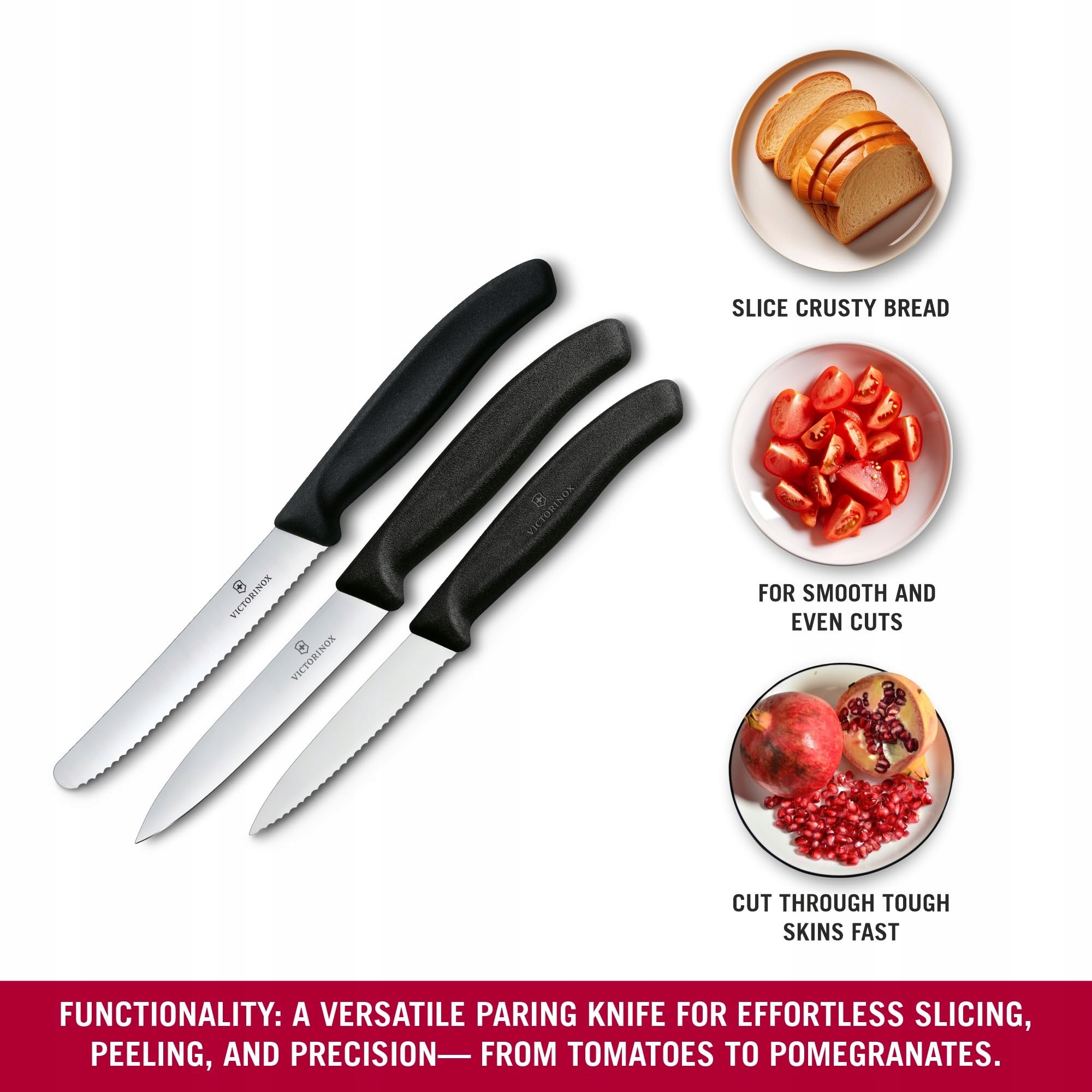 VICTORINOX Swiss Classic Zestaw Noży Kuchennych 3 Sztuki Stal Nierdzewna — miniatura 3