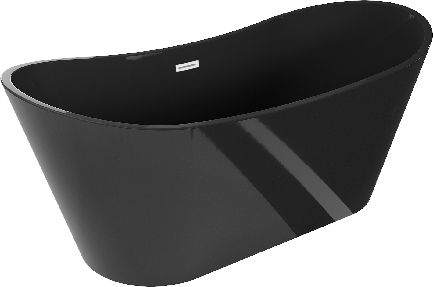 Mexen Montana samostatně stojící vana 170x80 cm černá, bílý přepad