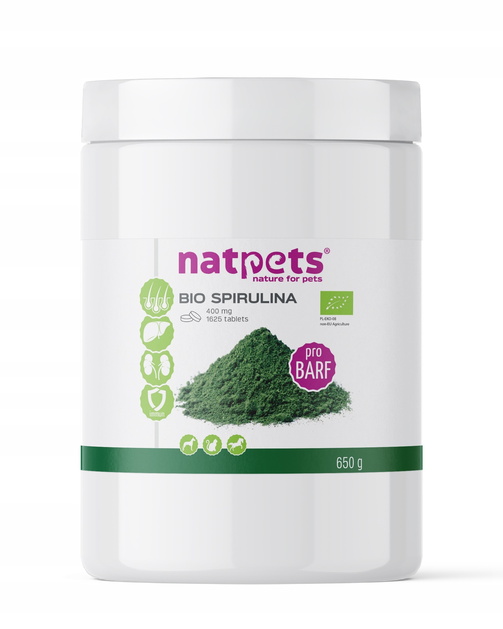 Levně Bio Spirulina tablety 400 mg 1625 tablet pro zvířata (pes, kočka, kůň) NatPets