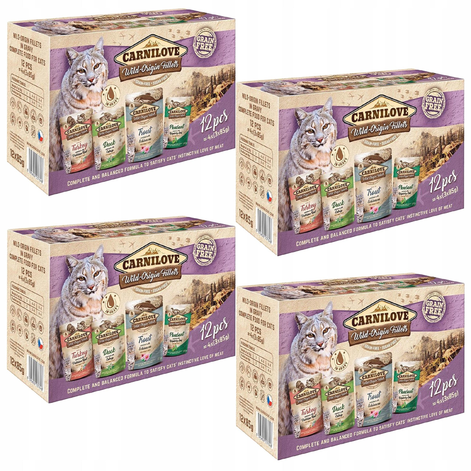 Carnilove Cat Pouch Mix chutí krmivo mokré pro kočky 48 x 85 g bez obilovin