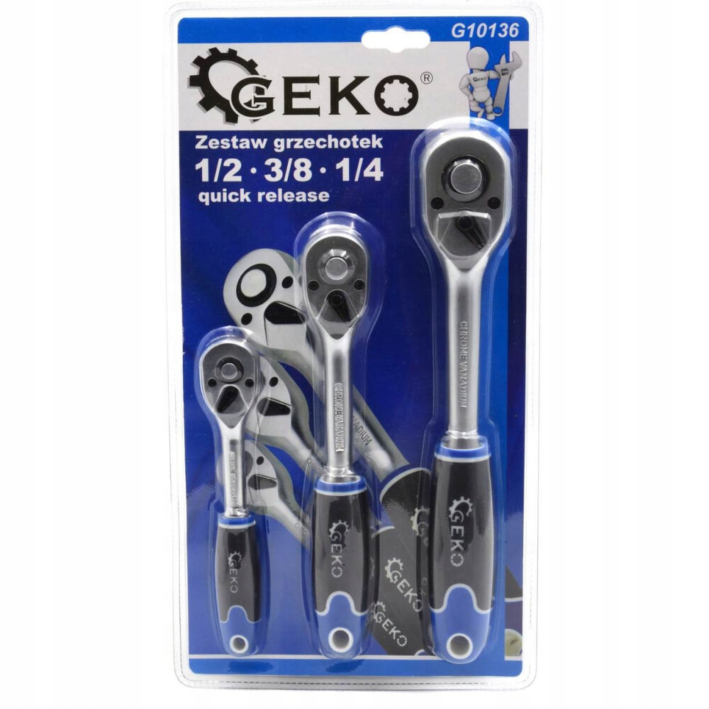 Zestaw Grzechotek 3 Sztuk 1/4 3/8 1/2 Grzechotka