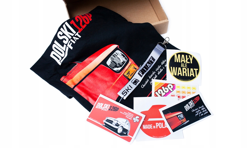 Zestaw pod choinkę BOX Prezent Tshirt 2XL Fiat 126p Maluch Kaszlak koszulka