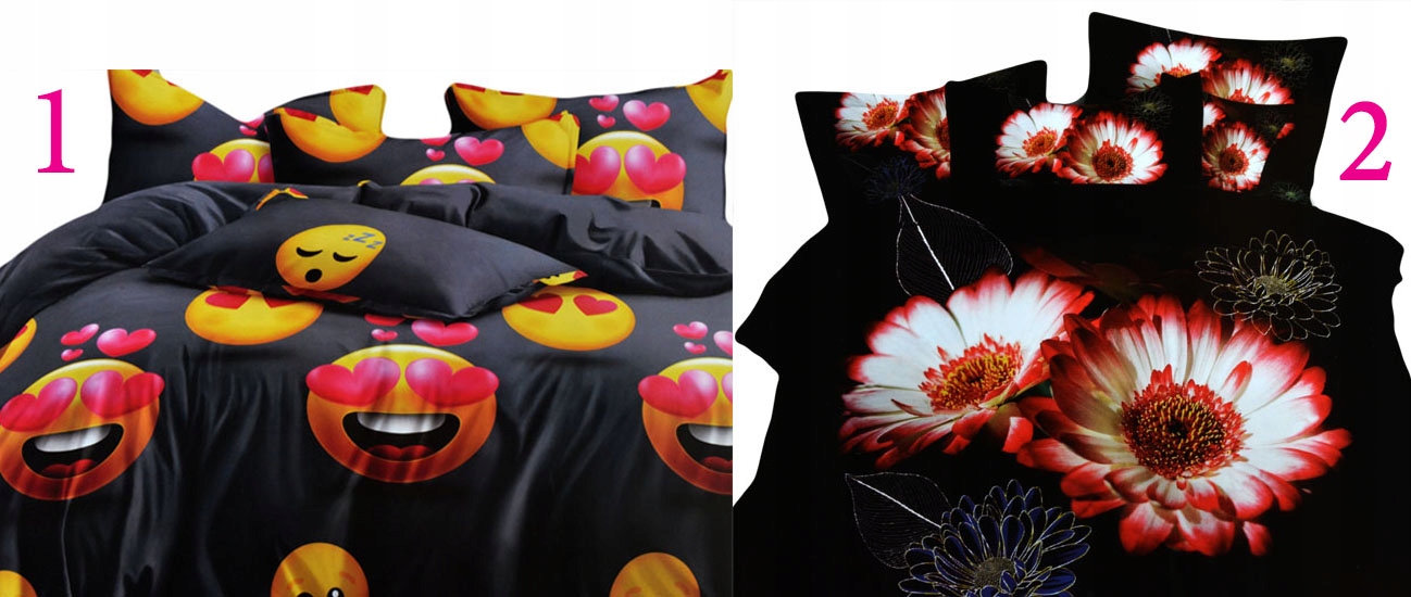 POŚCIEL 3d140x200 SATYNA BAWEŁNIANA 4cz.NOWE WZORY Długość poszewki na kołdrę 200 cm