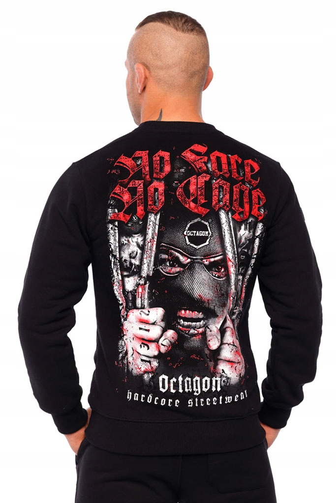 Octagon Mikina No Face No Cage Black Bez Kapuce XL