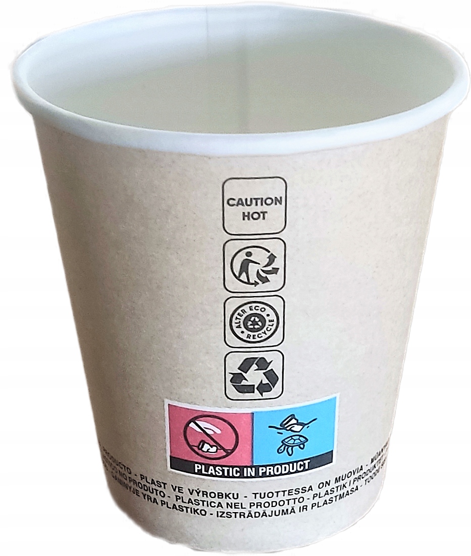 50SZT KUBKI PAPIEROWE KRAFT 250ML DO KAWY NAPOJÓW JEDNORAZOWE Stan opakowania oryginalne