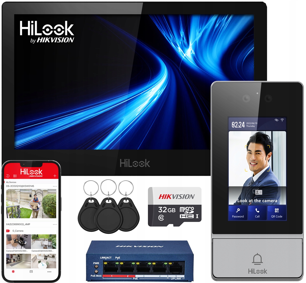 Videovrátnik Video Domofón Wifi 10" Ultra Bránka Kód Čítačka Hilook