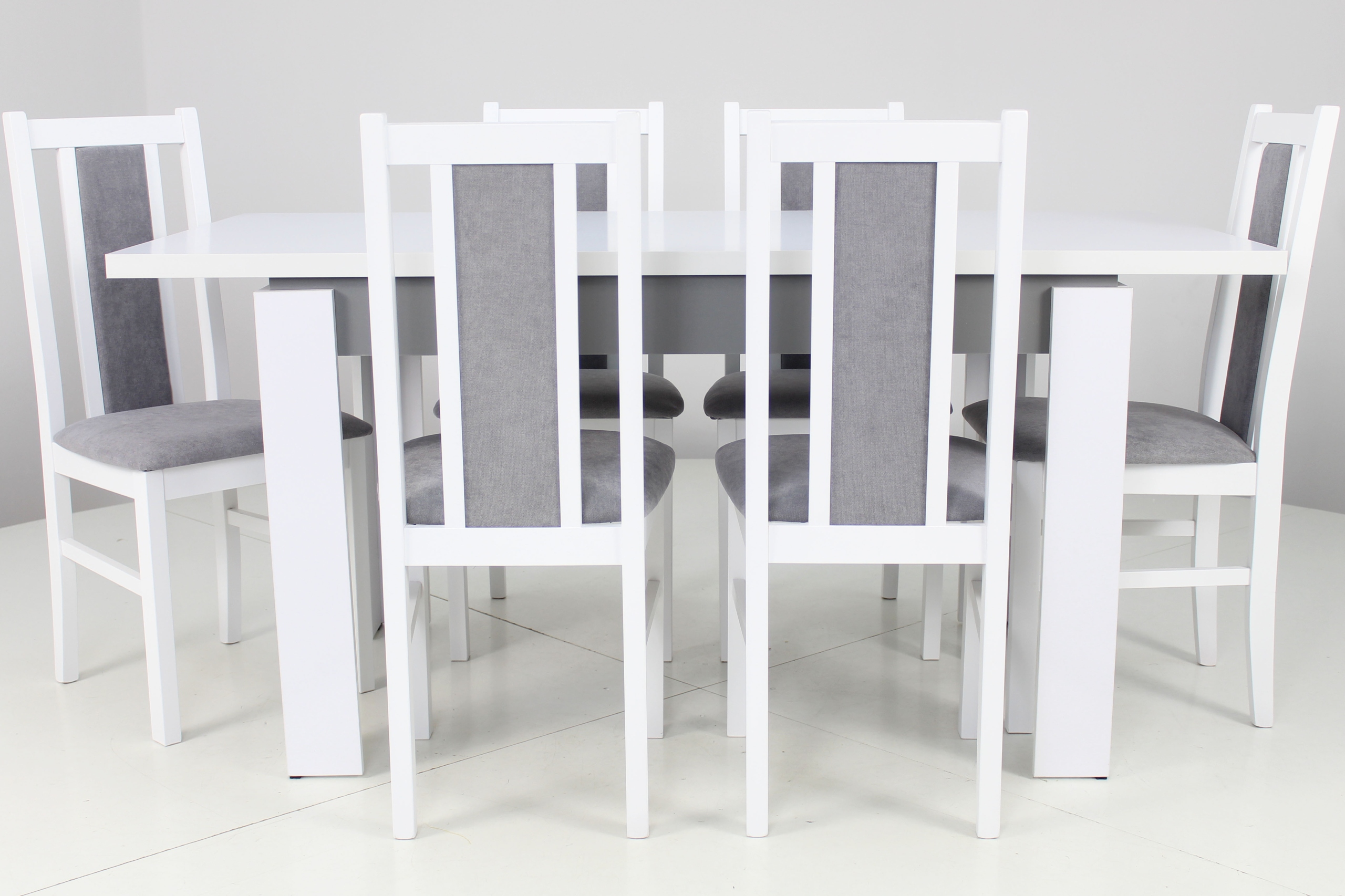 Zestaw Biały Rozsuwany stół 80x140/180 i 6 krzeseł Kod producenta B-14 + C-8