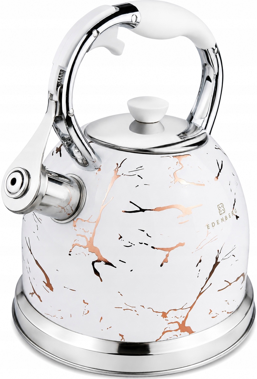 Ocelová Konvice s píšťalkou, barevná, indukční, plynová, 3 l EdenBerg Premium