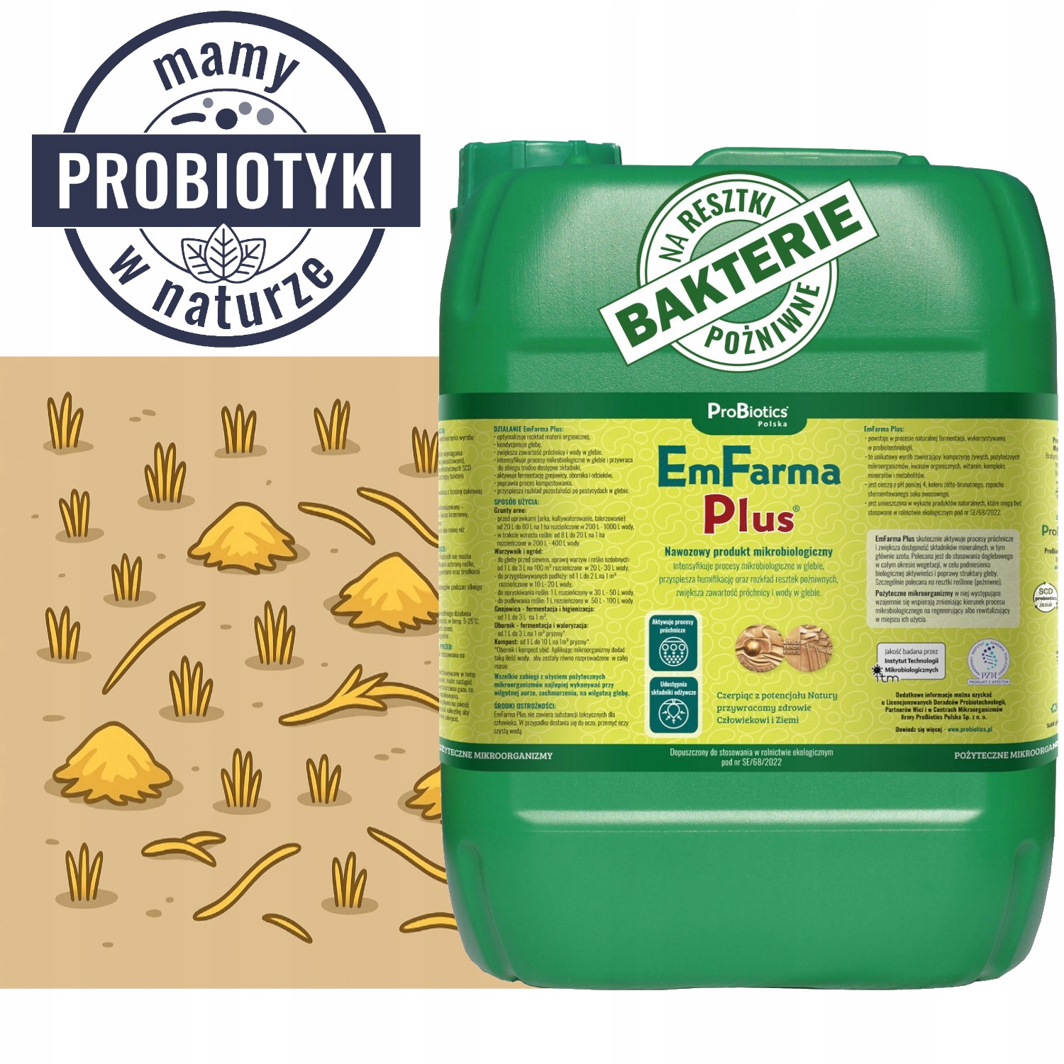 Emfarma Plus 10L Na Resztki Pożniwne Probiotics Mikroorganizmy Probio Emy