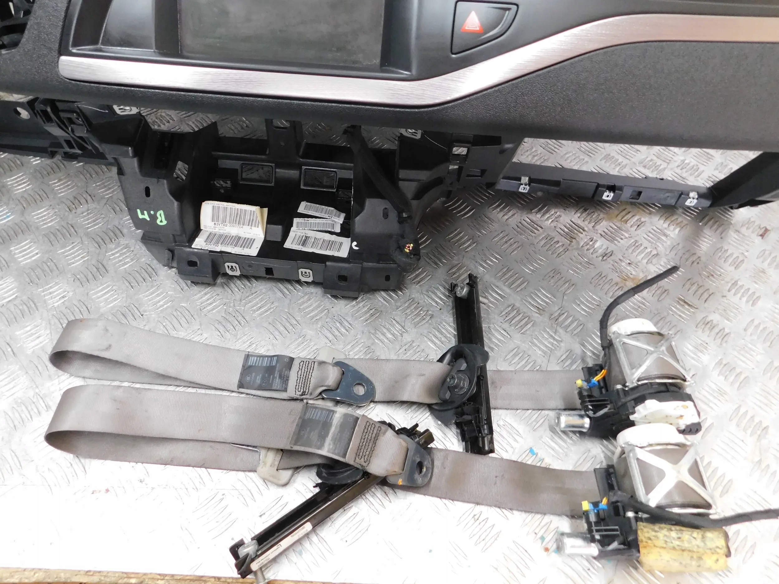 dashboard console airbag tension belts CITROEN C5 III 08