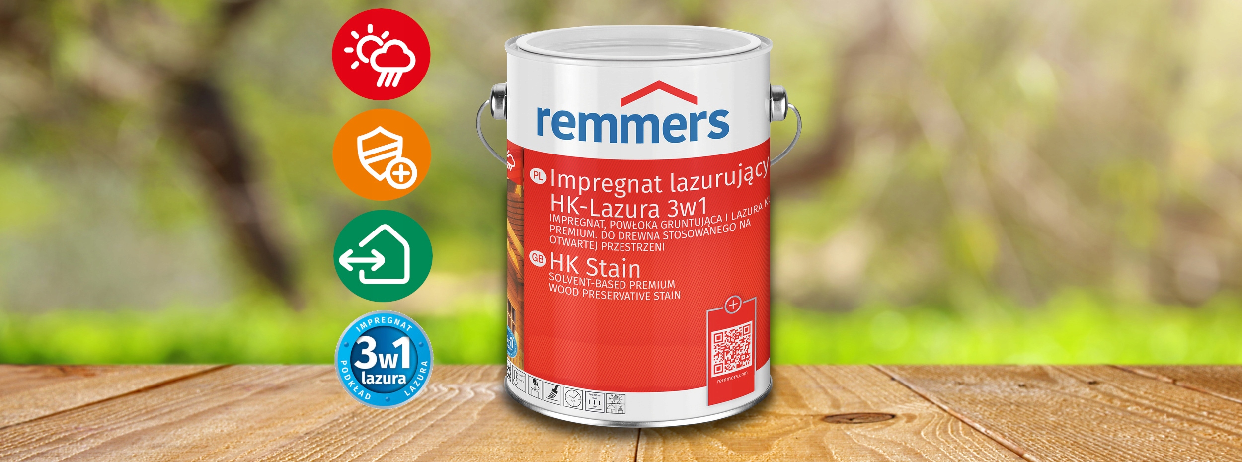 Remmers HK-Lasur impregnat drewna 0,75L Bezbarwny Stan opakowania oryginalne