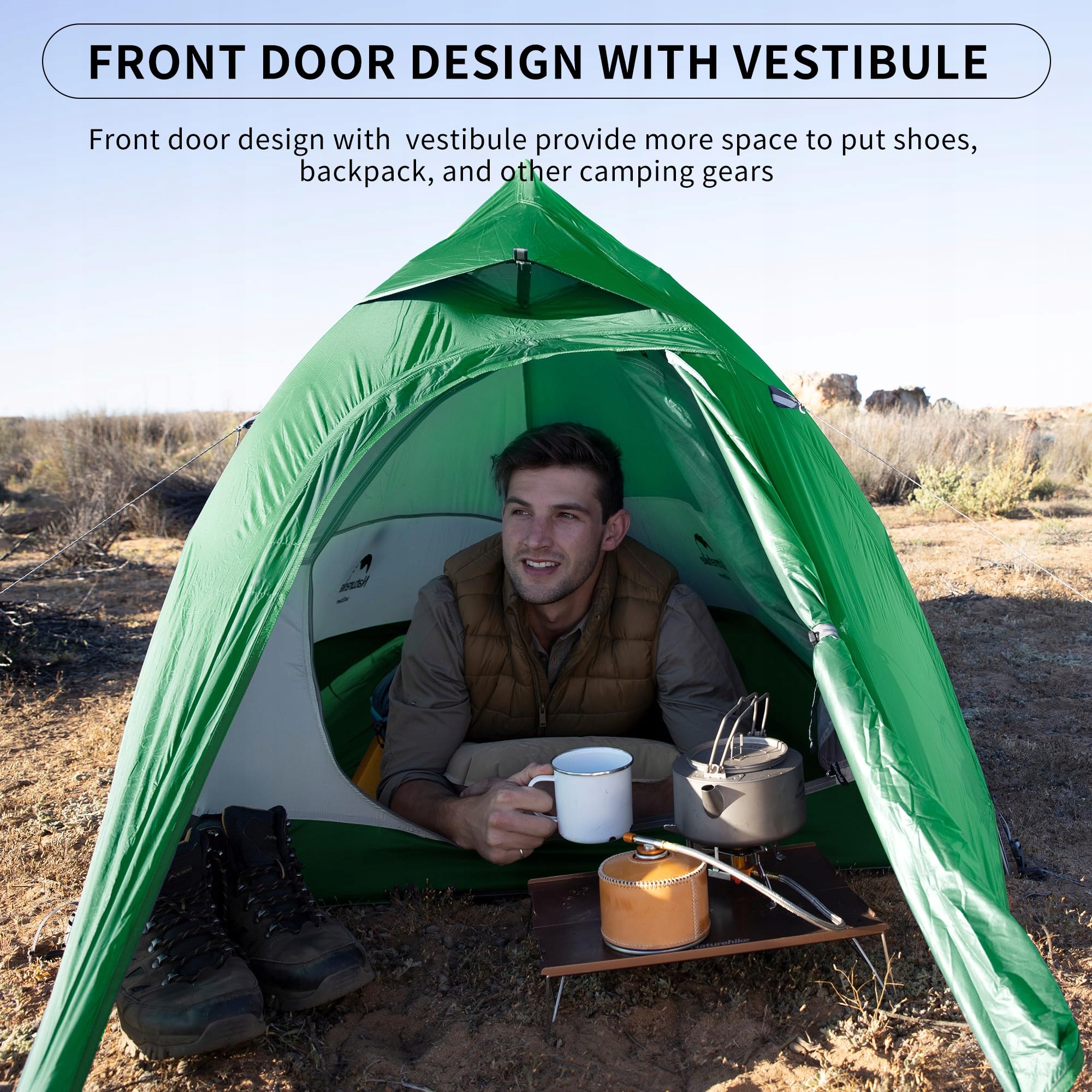 NATUREHIKE Cloud Up 1 Namiot Ultralekki Jednoosobowy Na 4 Pory Roku Camping — miniatura 4