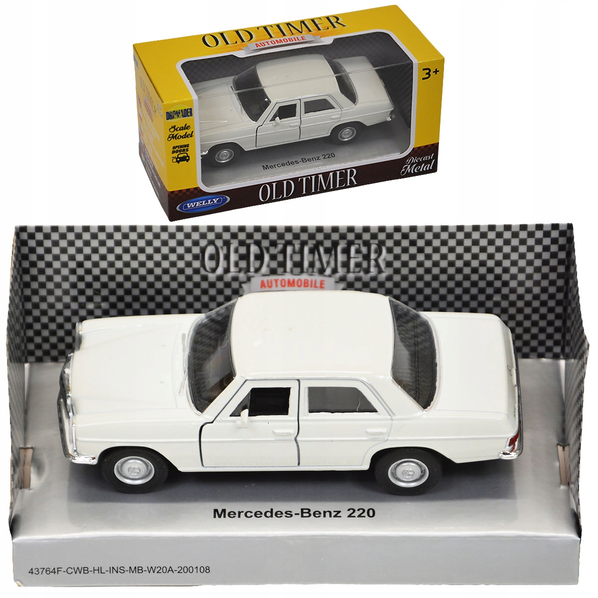 

Model Welly 1:34 Auto Mercedes Benz 220 White