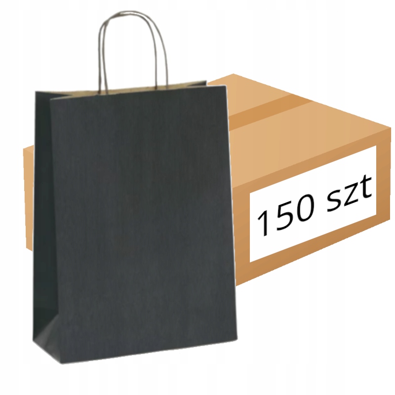 

Torba Papierowa 31x12x41 czarna 100g/m2 150 szt A3