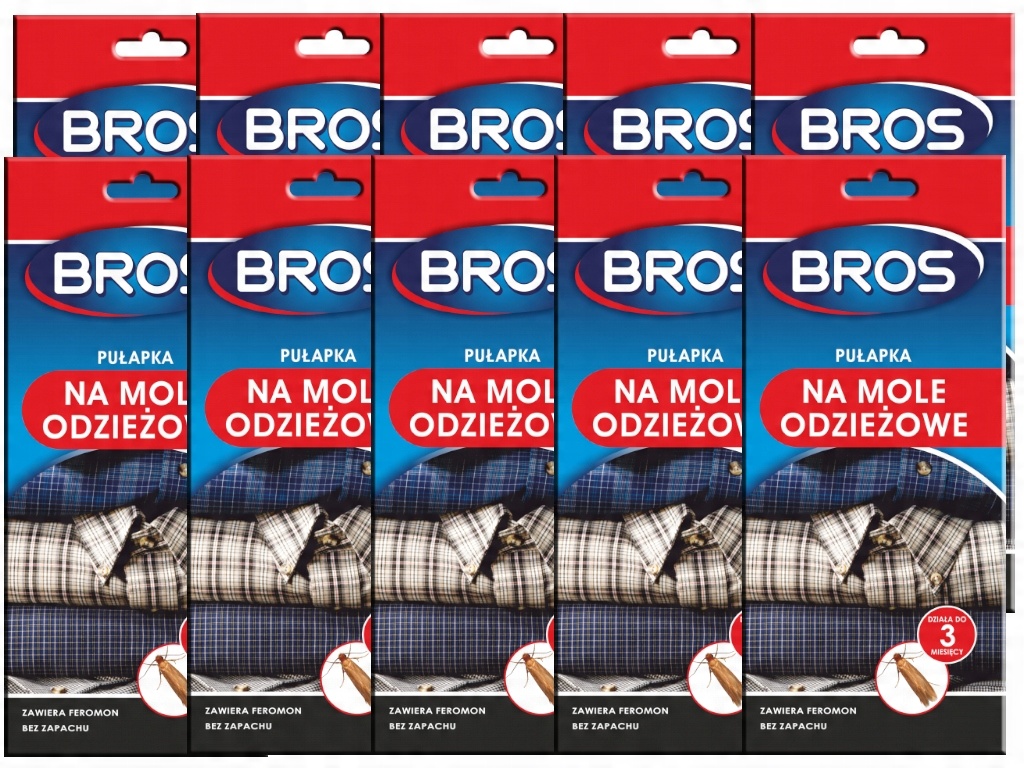 

10x Pułapka Lep Klej Mole Odzieżowe Feromony Bros