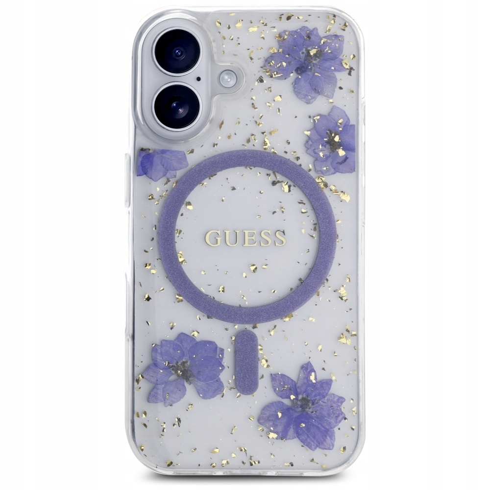 Pouzdro Guess pro iPhone 16 pouzdro pro MagSafe kryt s květinami pro smartphone