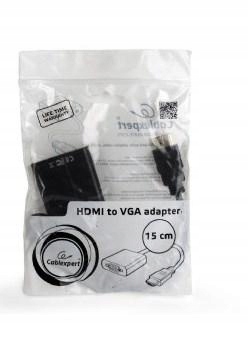 Adapter Gembird A-HDMI-VGA-04 Hdmi M D-Sub Vga F 0,15m kolor czarny