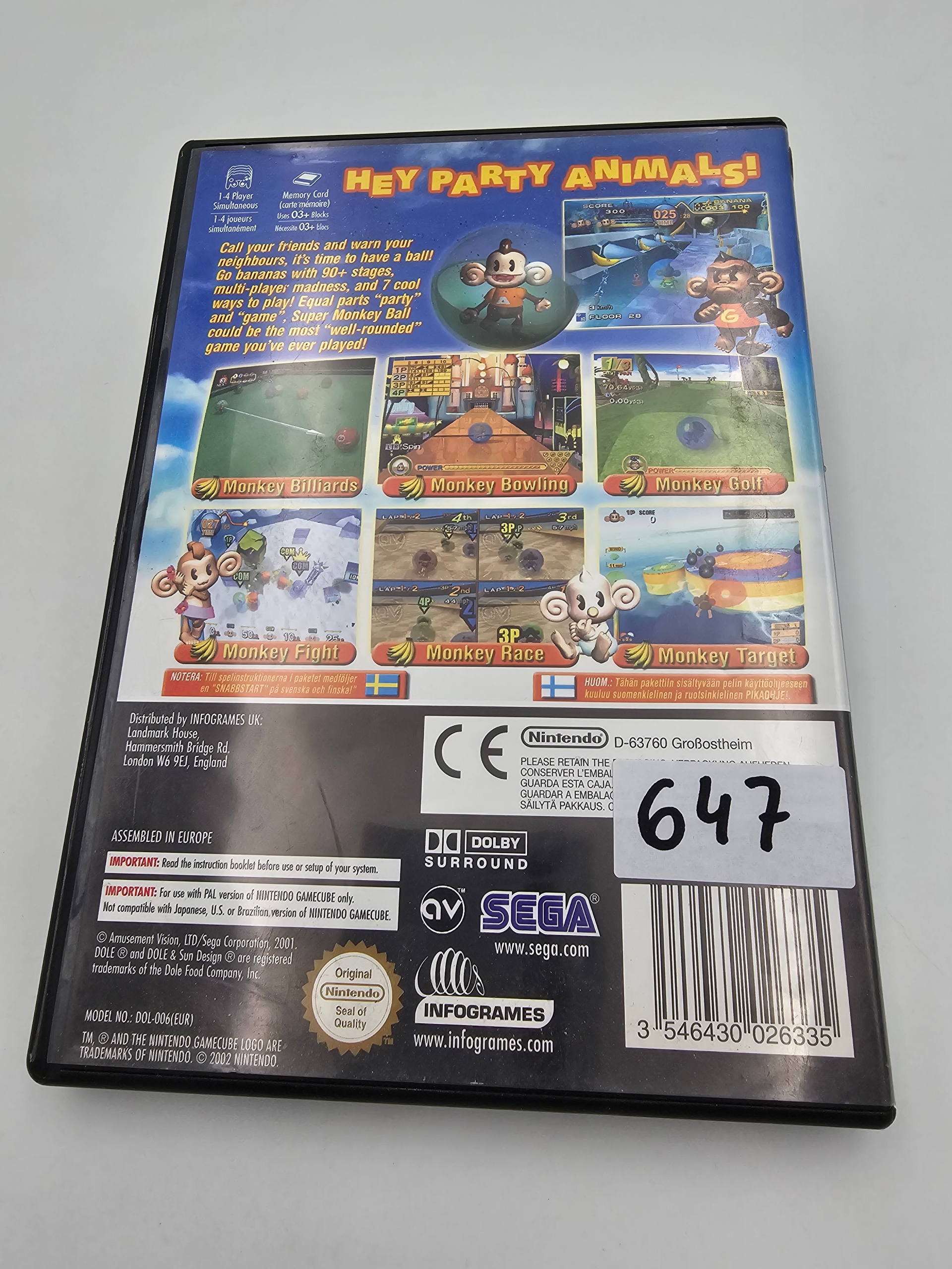 NINTENDO GAMECUBE SUPER MONKEY BALL EAN (GTIN) 010086610000