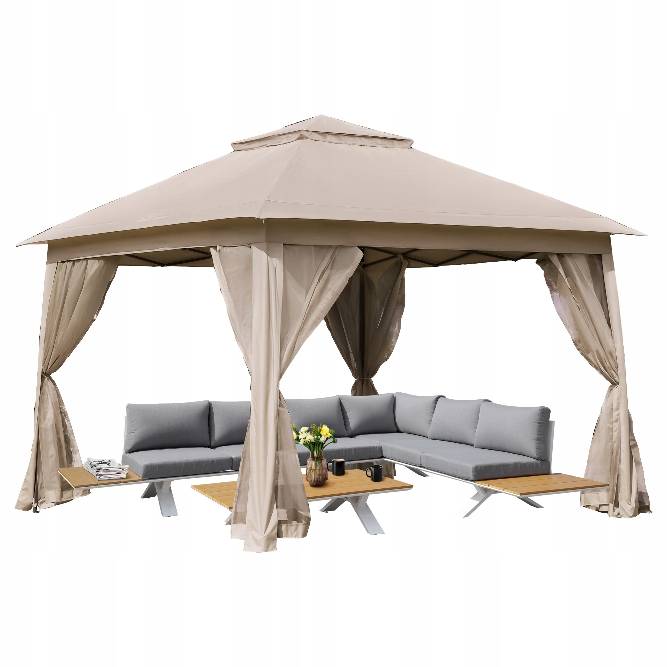 Zahradní pavilon 3x3 m skládací automaticky pop-up 4 moskytiéry stan