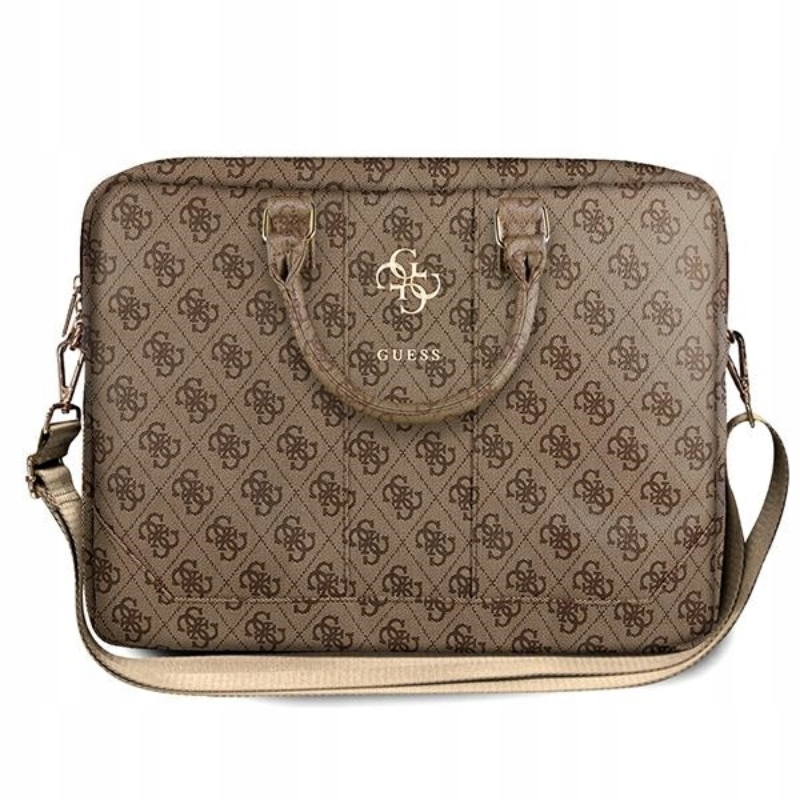 Guess taška na notebook 15/16 palců 4G Big Metal Logo saffiano hnědá