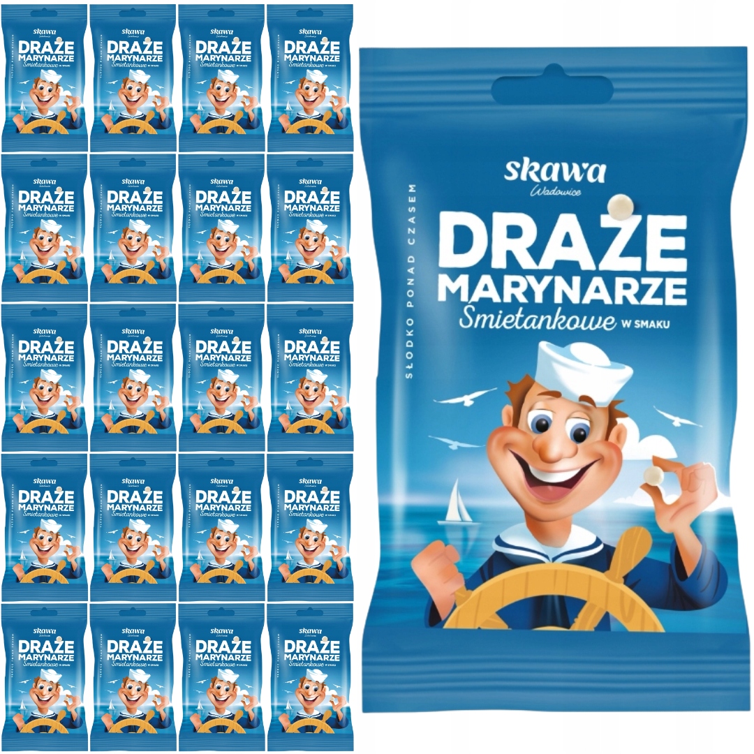 Levně Wadowice Skawa Sailors Mléčné dražé 70 g x 20 kusů