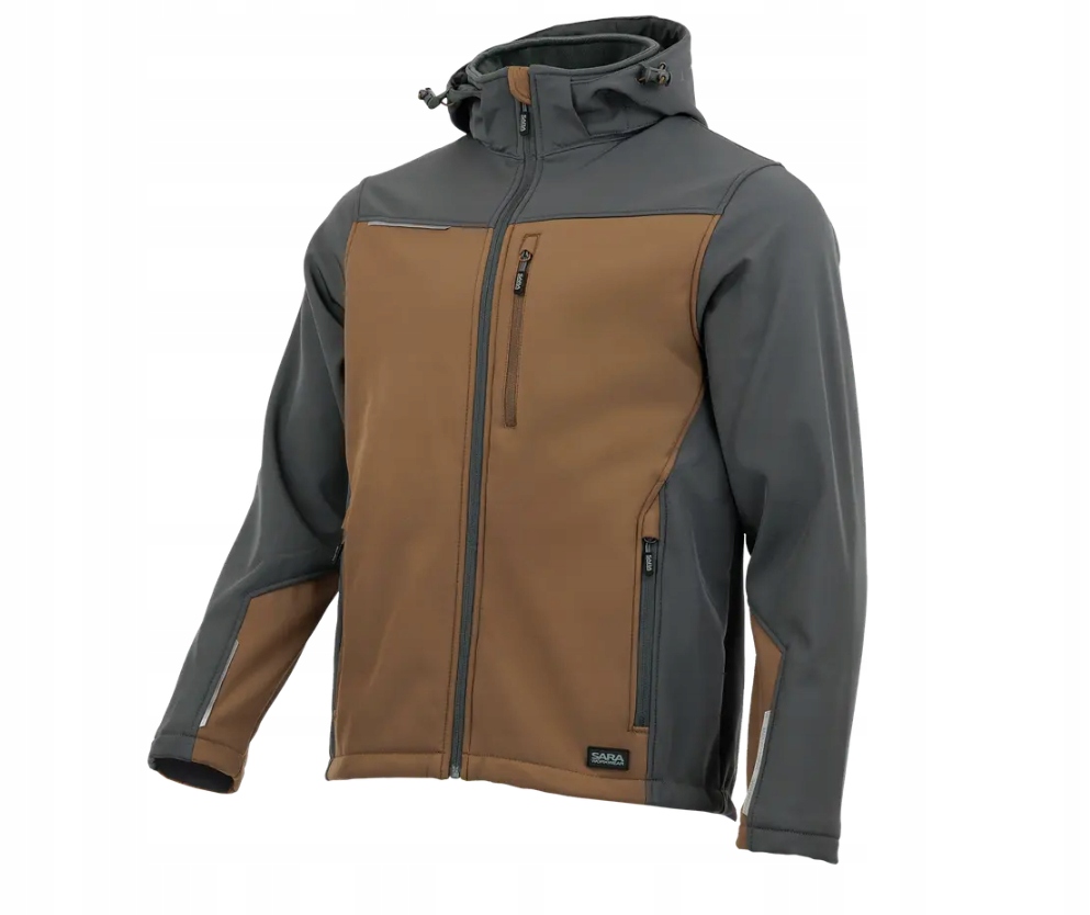 Kurtka Softshell Comfort Plus Wiatroodporna brązowa Sara r.3XL