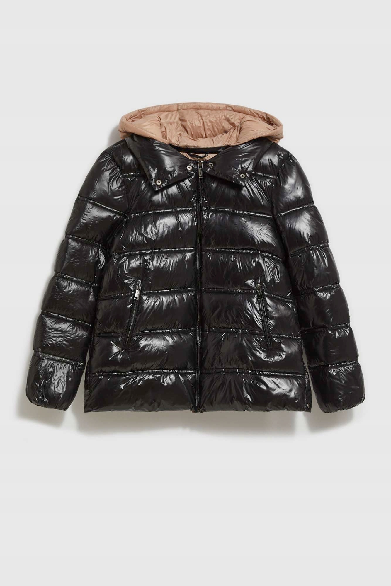 Krótka pikowana kurtka z kapturem XXL od MOODO Kaptur z kapturem