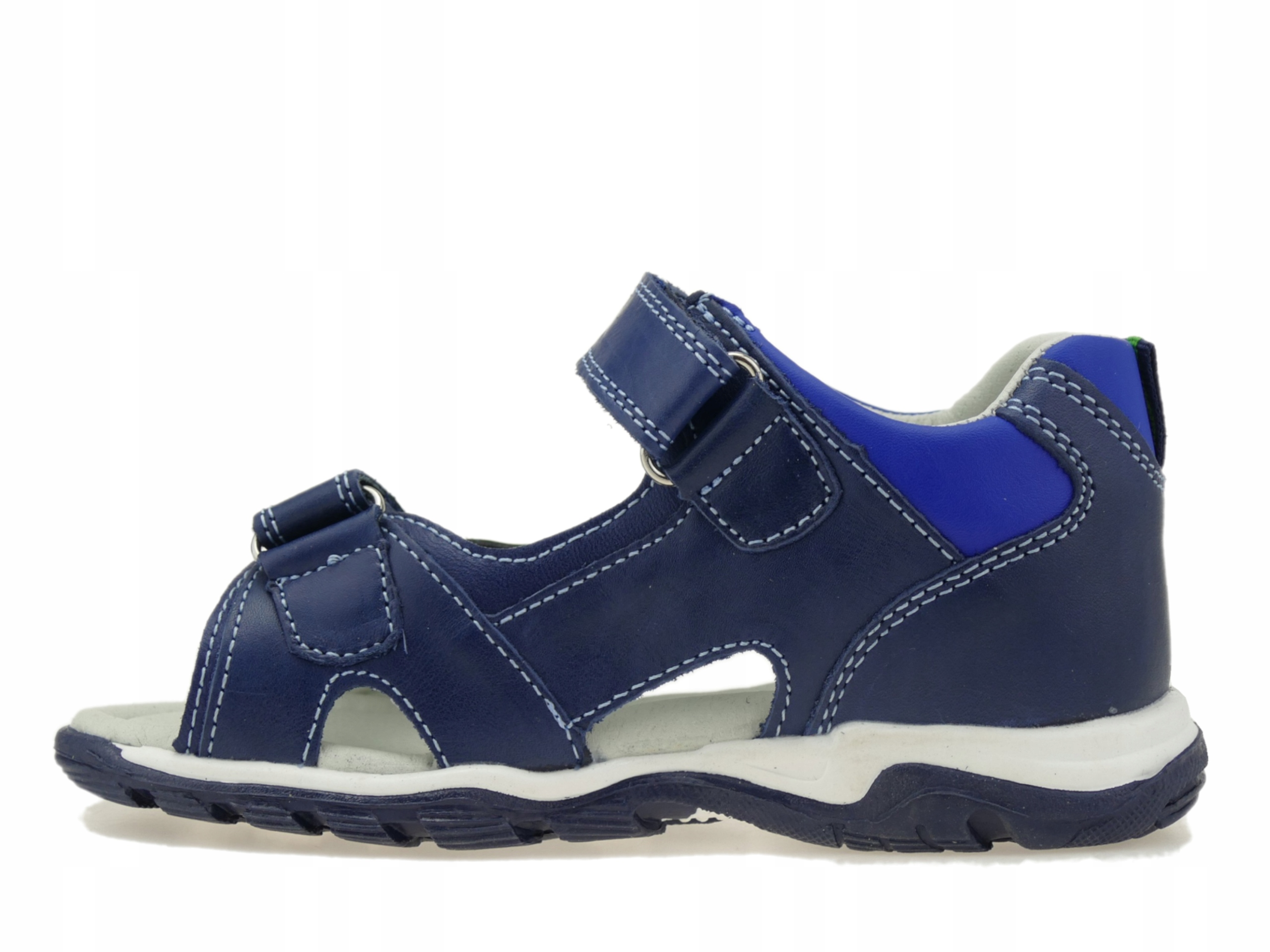 SANDAŁY CHŁOPIĘCE SKÓRZANE BUTY DZIECIĘCE RZEPY 36 Kolor niebieski