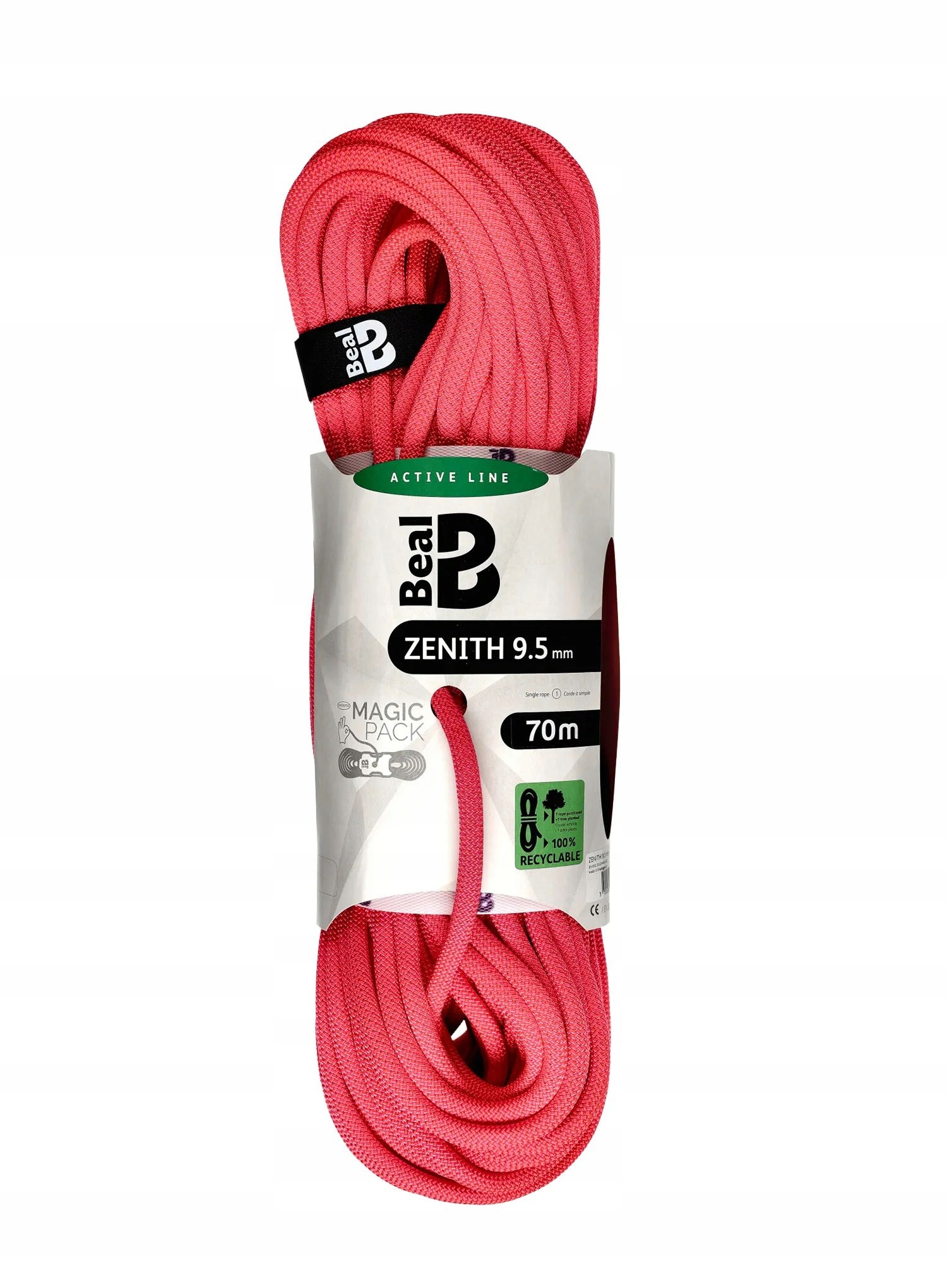 Dynamické lano Beal Zenith 9,5 mm 70 m pink
