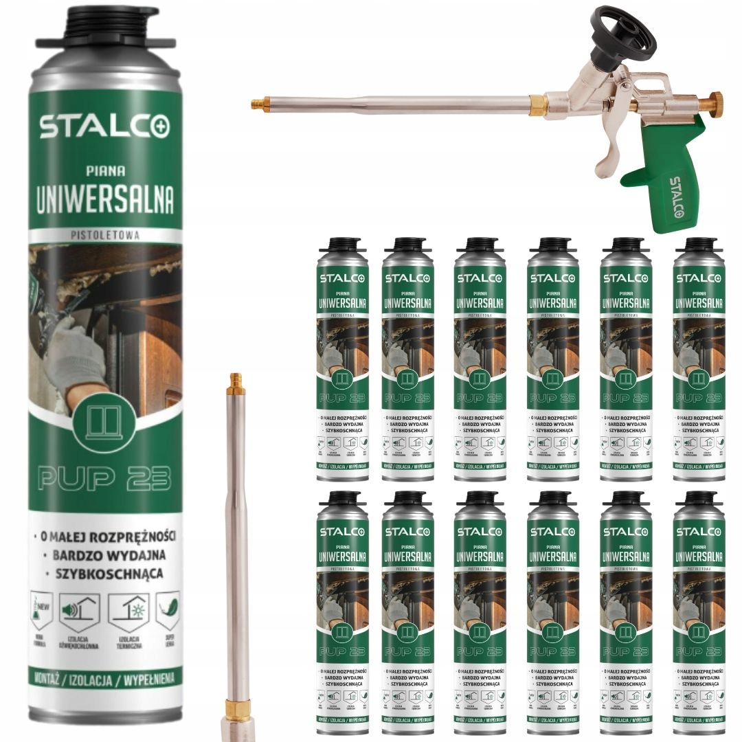 12x Stalco Pěna univerzální montážní pistolová 750ml pěnová pistole