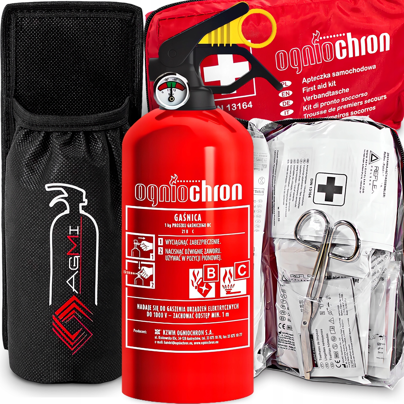 Hasicí Přístroj Do Auta Abc Manometr Držák Na Hasicí Přístroj Na Suchý Zip Lékárnička Sada